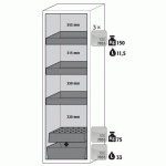 ARMOIRE SÉCURITÉ S-PHOENIX VOL.2-90 S90.196.060.FDACR BLANC - ASECOS