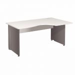 BUREAU COMPACT RETOUR À DROITE ACTIVITY 2 - L. 160 X P. 120 CM - PLATEAU BLANC - PIEDS PLEINS 'ANTHRACITE'