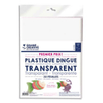 FEUILLES DE PLASTIQUE GRAINE CREATIVE DINGUE - TRANSPARENT - FORMAT 26X20 CM - SACHET DE 30