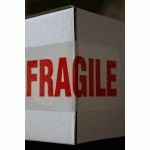 LOT DE 12 ROULEAUX ADHÉSIF PVC BLANC IMPRESSION FRAGILE RSF112