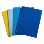 LOT DE 4 - PROTÈGE-DOCUMENTS BEE BLUE EXACOMPTA POLYPROPYLÈNE A4 30 POCHETTES - 60 VUES COULEURS ASSORTIES