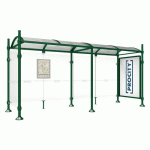 ABRI BUS PROVINCE 5 M VITRINE 1 BARDAGE LAT. CITY VERT 6005 - PROCITY