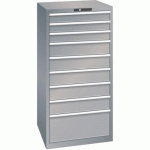 ARMOIRE GRIS PIGEON 717X725X1450 AVEC 9 TIR. 200KG - LISTA