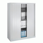 ARMOIRE HAUTE MÉTAL H 160 X L 120 CM À RIDEAUX MONOBLOC GÉNÉRIC GRIS