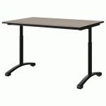 TABLE MALIBU 120X80 T3/T6 DL ST CHÊNE 1146/NOIR NOIR 9005 - MANUTAN EXPERT