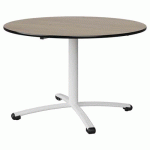 TABLE MALIBU Ø 120 T6 PC STRA ANTIB CHÊNE 1146/NOIR BLC 9016 - MANUTAN EXPERT