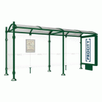 ABRI BUS PROVINCE 5 M CAISSON 1 BARDAGE AGORA VERT 6005 - PROCITY