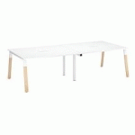 EXTENSION TABLE DE RÉUNION BLANC L 140 X P 126 CM - PIÉTEMENT MÉTAL ET BOIS - ARCH