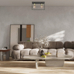 LUMINEX PLAFONNIER ANNA AVEC CADRE MÉTALLIQUE, À 2 LAMPES