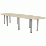 TAB. CONF. ELGA PIED TUBE 360X113 CM PLT MÉLA ACACIA/ALU - MBA