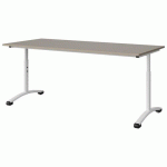 TABLE MALIBU 180X80 T3/T6 DL STR ABS GRIS U727/BLC 9016