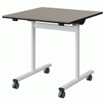 TABLE MALIBU RAB. 80X80 T6 DL ST GRIS U727/NOIR BLC 9016