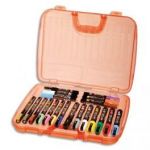 UNIBALL MALETTE DE 20 MARQUEURS POSCA POINTES CONIQUES (6 EXTRA-FIN +7 FIN +7 MOYENS) COULEURS ASSORTIES