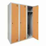 ARMOIRE SÉCHANTE IS 3 COLONNES À CLÉ ORANGE CLAIR - MANUTAN COLLECTIVITÉS