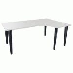 BUREAU EVIDENCE ASYMÉTRIQUE 180X120 RETOUR D BLANC/ANTHRACITE - VINCO