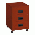 CAISSON MOBILE MÉTAL BUDGET 3 TIROIRS TERRACOTTA