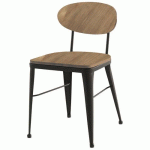 CHAISE AUSTIN ASS/DOS PIN NATUREL - PIÈT ACIER ANTHRACITE - JAYSO