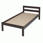 LIT NEW NOVA 90X190 CM - 2 TRAVERSES - SOMMIER AGGLOMÉRÉ - FINITION WENGÉ - MANUTAN COLLECTIVITÉS