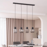 LUCANDE LOMERIS SUSPENSION À 4 LAMPES, GRIS FUMÉ