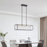 LUCANDE SUSPENSION LED KASSI, NOIR, FER, INTENSITÉ VARIABLE, 90 CM