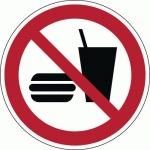PANNEAU:INTERDICTION DE MANGER OU DE BOIRE 200 MM - BRADY