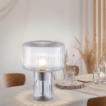 PAUL NEUHAUS LAMPE À POSER FUNGUS, TRANSPARENT, VERRE, 34 CM
