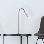 PURE GEMIN LAMPE À POSER LED ARGENTÉE