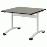 TABLE MALIBU 80X80 T3 DL STRA ANTIB GRIS U727/NOIR BLC 9016