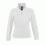 VESTE FEMME MICROPOLAIRE ZIPPÉE EN POLYESTER BLANC