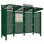 ABRI BUS CONVIVIALE 3 M ACIER BARDAGES LATÉRAUX VERT 6005 - PROCITY