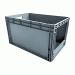 BAC DE STOCKAGE GERBABLE NORME EUROPE AVEC PAROI OUVERTE SUR LE CÔTÉ - 65 LITRES