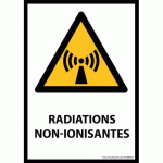 LOT DE 3 - PANNEAU DANGER - RADIATIONS NON-IONISANTES - W005 - ISO 7010 VINYLE SOUPLE AUTOCOLLANT A5