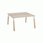 PÔLE 2 BUREAUX ECLA CHÊNE CLAIR L 140 X P 60 CM PIEDS MÉTAL BLANC FINITION BOIS