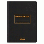 RHODIA CLASSIC COMPOSITION BOOK A5 PETITS CARREAUX 5X5 160 PAGES 80G NON MICROPERFORÉ - NOIR - LOT DE 5