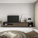 SKRAUT HOME - MEUBLE TV, BANC TÉLÉ, 310X50X37 CM, POUR LES TV JUSQU