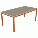 TABLE CARÉLIE MOB 160X80 T4 STR POLY. ÉRABLE G. BEIGE/PAPAYE - MOBIDECOR
