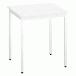 TABLE MULTI-USAGES L 70 X P 60 CM BLANC PIEDS BLANC