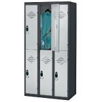 VESTIAIRE MULTI-CASIERS AVANTAGE - 2 CASIERS - 3 COLONNES - CORPS ANTHRACITE - PORTES GRIS