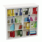 ARMOIRE EASY OFFICE HAUTEUR 104 CM CORPS BLANC RIDEAUX DÉCOR BUREAU - MANUTAN COLLECTIVITÉS