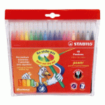 FEUTRE STABILO POWER COULEURS ASSORTIES POINTE MOYENNE - POCHETTE DE 18