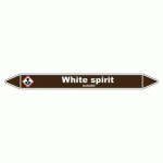 LOT DE 5 - MARQUEUR TUYAUTERIE - WHITE SPIRIT - VINYLE LAMINÉ - NFX 08-105 450 X 52 MM