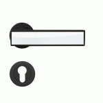 POIGNÉES DE PORTE SUR ROSACES RONDES SÉRIE R 53 TORINO - NOIR ET BLANC POLI - CLÉ I KARCHER DESIGN