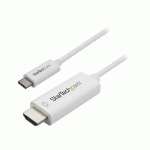 STARTECH.COM ADAPTATEUR USB-C VERS HDMI DE 1M - CÂBLE VIDÉO USB TYPE C VERS HDMI 2.0 - 4K60HZ - COMPATIBLE THUNDERBOLT 3 - CONVERTISSEUR USB-C À HDMI - DP 1.2 ALT MODE HBR2 - BLANC