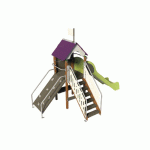 STRUCTURE CITADELLE CHATELET - BOIS - SCELLEMENT - POLY - GRIS/PRUNE-WIKI CAT - MANUTAN COLLECTIVITÉS