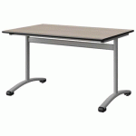 TABLE MALIBU 120X80 T5 DL STRA ANTIB ACACIA/NOIR GRIS 9006