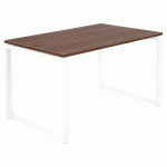 TABLE OFFICE PRO PIED CARRE 120 X 80 CM NOYER PIED BLANC