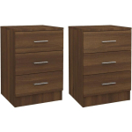 TABLES DE CHEVET 2PCS CHÊNE MARRON 38X35X56CM BOIS D'INGÉNIERIE