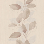 PAPIER PEINT INTISSÉ FEUILLE LAVABLE POUR SALON | PAPIER PEINT FLEURI BEIGE ET MARRON POUR CUISINE | TAPISSERIE MOTIF FLEUR ET FEUILLE BEIGE - 10,05