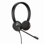 CASQUE MICRO FILAIRE JABRA EVOLVE 20 USB-C/A - 2 ÉCOUTEURS