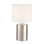 FISCHER & HONSEL LAMPE À POSER PRATA, CYLINDRIQUE, BLANCHE/ARGENTÉE